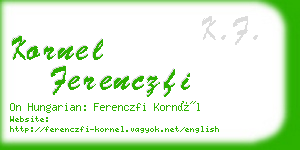 kornel ferenczfi business card